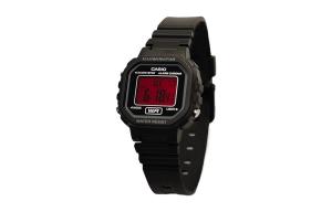 CASIO Часы Retrofit Series Quartz Movement Resin Strap Watch Women's Watch Black Dial, Black Dial with Red Watch Glass