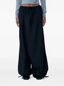 Широкие брюки на завязке Marni, черный