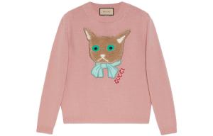 Свитер женский Gucci с круглым вырезом, розовый