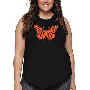 Футболка Butterfly для женщин plus size La Pop Art, Black