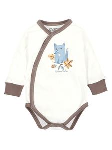 Nini Боди с длинными рукавами, лисица, белое