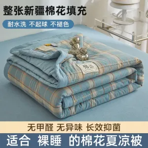 Yalu Одеяло летнее 180х200 см, хлопок Синьцзян, класс А, ультрамягкое, машинная стирка, цвет Yinxianglan