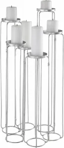 Подсвечник Leonique "Mareesa", (1 шт.), металлический, для свечей-колонн, высота ок. 65 см, регулируемый 73х65х12 см, цвет silberfarben
