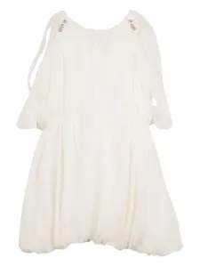Платье со сборками Lanvin Enfant, белый