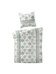 Traumschlaf Постельное белье со звездами и снежинками синего цвета