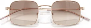 Солнцезащитные очки Armani Exchange AX AX2055S, серебристый с прозрачным градиентом, светло-голубой, 46 мм, Shiny Rose Gold/Clear Gradient Brown Mirrored Silver