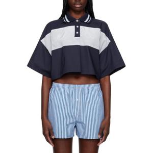 WE11DONE Женская поло морского синего цвета