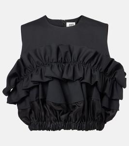 Верх с рюшами из шерсти Noir Kei Ninomiya, черный
