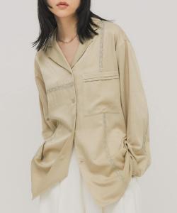 Свободная атласная рубашка Kbf, цвет Beige