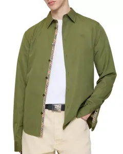 Рубашка из хлопкового поплина стандартного кроя Burberry, зеленый