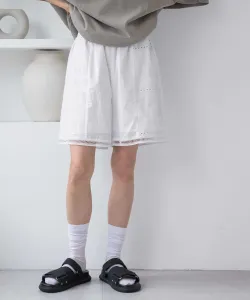 Шорты из кружева в стиле пэчворк Jeanasis, цвет White(05)