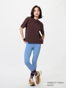 Ультраэластичные активные леггинсы (укороченные) Uniqlo, 63 blue