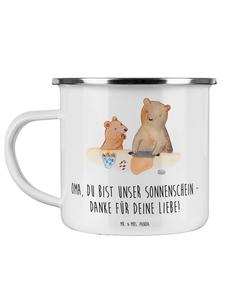 Эмалированная кружка для кемпинга Бабушка Саншайн с надписью белого цвета Mr. & Mrs. Panda