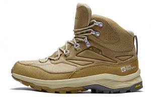 JACK WOLFSKIN Водонепроницаемые и дышащие высокие треккинговые ботинки мужские серо-желтые темно-серые, цвет Dark Gray/6350