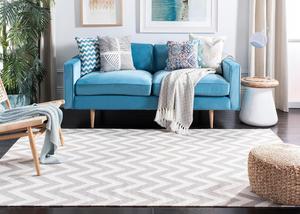 SAFAVIEH Dhurries Collection ковер 92 x 153 см Grey/Ivory DHU557C ручной работы плоского плетения премиальная шерсть