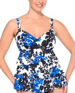 Трехъярусный цельный купальник синего цвета Carmen Shape Solver