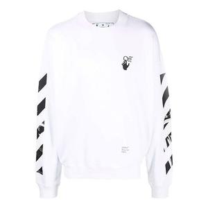 Толстовка men's fw21 arrow logo printing pullover round neck loose fit white Off-White, белый