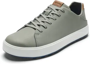 Мужские гольф-туфли OLUKAI Wai'alae, без шипов, из мягкой кожи полного зерна с анатомической стелькой, водонепроницаемые и устойчевые к пятнам, серый