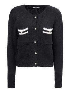 Вязаный кардиган Influencer Fluffly, черный