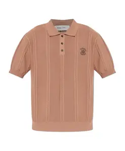 Поло с логотипом Golden Goose, коричневый