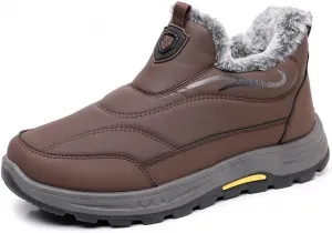 Зимние мужские ботинки Снежные ботинки с утепленной подкладкой Легкая обувь на зиму с мягкой подкладкой внутри, противоскользящей подошвой, повседневные спортивные ботинки для ходьбы и ежедневной носки Qacksv