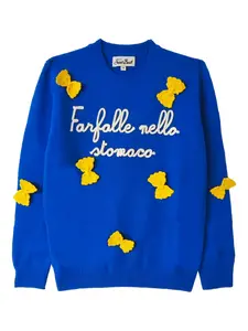 Свитер с узором Farfalle Mc2 Saint Barth Kids, синий