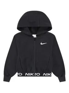 Толстовка с капюшоном с логотипом и лентой Nike Kids, черный