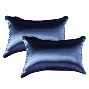 2 шелковые наволочки 48x74 см, застежка-конверт, антивозрастная наволочка, темно-синие CANDeal