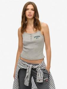 Топ-ками Athletic Essentials с вышивкой и пуговицами Superdry, Grey Marl