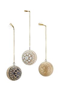 Набор из 3 рождественских шаров диаметром 5 см Madam Stoltz, мультиколор