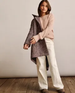 Детский оверсайз джемпер с открытой вязкой и лодочным вырезом Coconut El Corte Inglés, бежевый