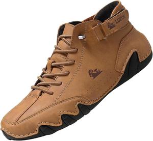 Мужские повседневные замшевые ботинки на шнуровке, черевики чукка до щиколотки Baimiu, коричневый