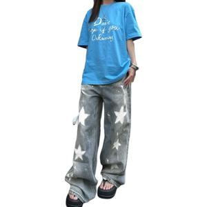 NEVER RULE Джинсы Unisex Blue Moderate Straight Fit
