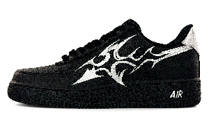 Nike Кроссовки для скейтбординга Air Force 1 с износостойким низким верхом, унисекс, серебристо-черный