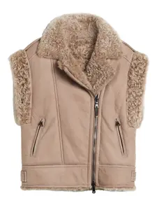 Жилет из овчины Brunello Cucinelli Kids, розовый