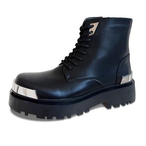 WEISHIBANGWEI Черные мужские ботинки Мартин с восемью люверсами, цвет Black 8-Eyelets