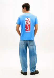 Футболка с логотипом, круглый вырез, принт. Tommy Jeans, Blue Twilight