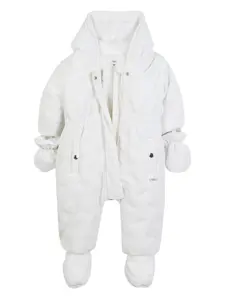Дутый комбинезон с капюшоном Chloé Kids, белый
