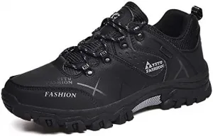 Мужские ботинки для пеших прогулок Зимние ботинки Снегоходные Ботинки Повседневные Легкие Водонепроницаемые Снежные Ботинки Для Всех Поверхностей Дышащие Уличные Ботинки До Щиколотки Ботинки для Походов и Туризма Qacksv, черный