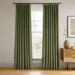 Плотные шторы из бархата цвета «охотничье-зеленый» Half Price Drapes, green