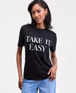 Женская футболка с принтом «Take It Easy» On 34th, черный