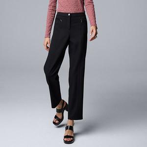 Женские брюки mid rise slim ponte Simply Vera Vera Wang, Black