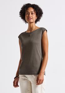 Футболка Street One MIT CUT-OUT, Braun/Mottled Brown