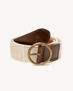 Мужской ремень из серой кожи и ткани PuroEgo, серый