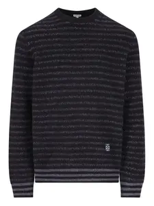 Полосатый свитер с вышитым логотипом LOEWE, синий