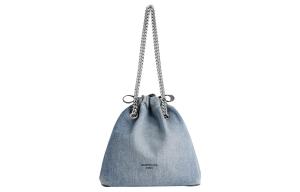 CRUSH Хлопковая сумка для мусора, сумка-шоппер, хозяйственная сумка, женская ручная кладь Трампетс в синем дениме Balenciaga