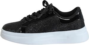 Оксфордские туфли для женщин с блестками, праздничные туфли на шнуровке, повседневные туфли на массивном каблуке, тканевые туфли с блестящей отделкой Generic, A01-Black