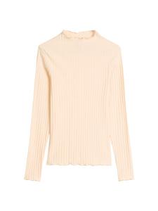 Marc O'Polo DENIM Приталенная блузка с длинными рукавами в рубчик, светло-оранжевого цвета