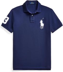 Polo Ralph Lauren мужская поло Custom Slim Fit с большим логотипом Pony, Navy/White Pony