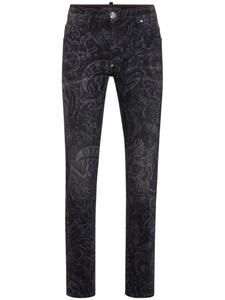 Philipp Plein джинсы прямого кроя с принтом татуировок, серый